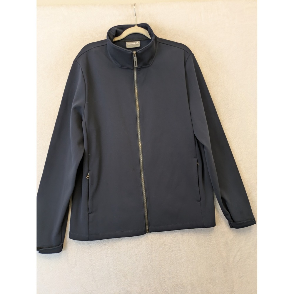 32 Degrees Heat Full Zip Jacket Men's Large Navy Blue Mock Neck Tech Performance